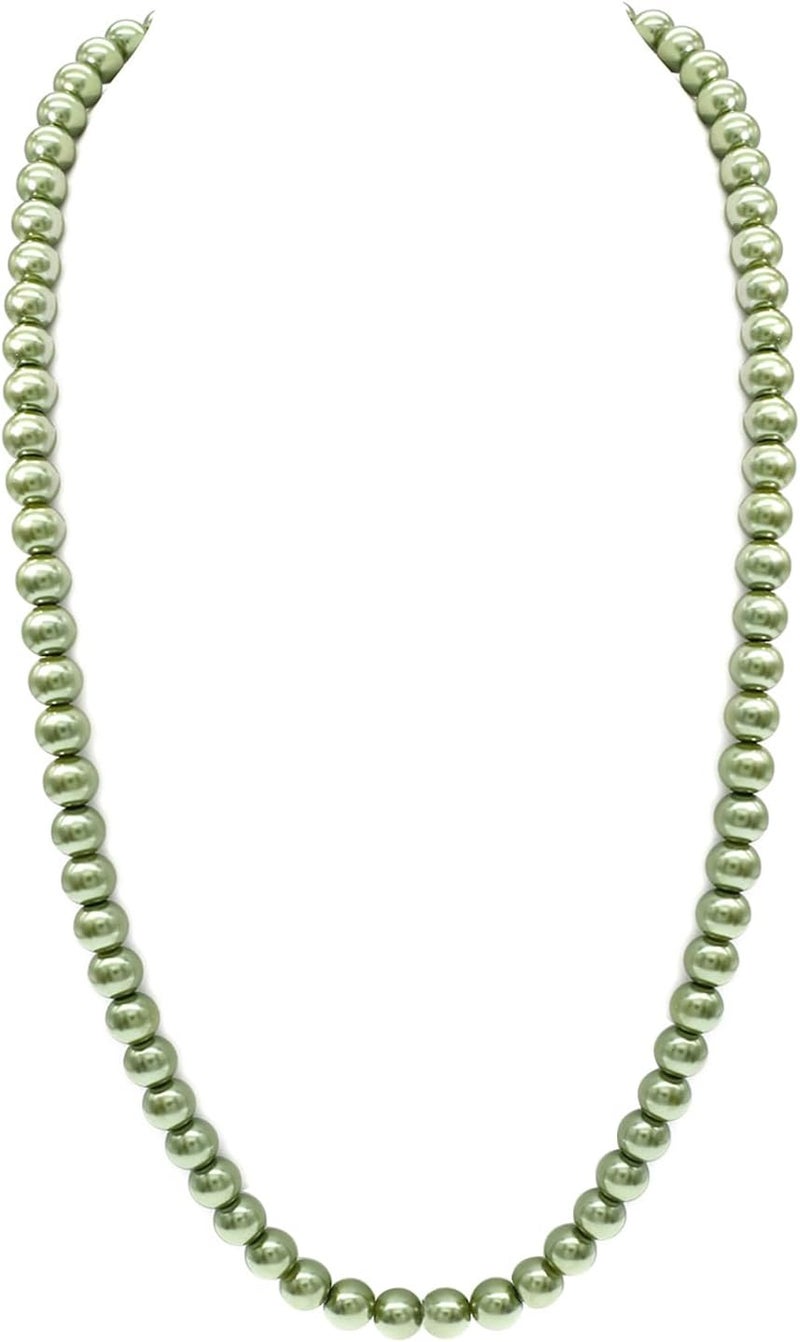 Pearl Choker Necklace for Women AAA+ Simulated Shell Pearl Necklace Strand Variety Of Colors 10mm Pearls Length 17 Inches